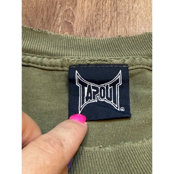 Y2K Tapout Cut Off Expression of Combat Muscle Tank Top Sleeveless Shirt M - Picture 7 of 7